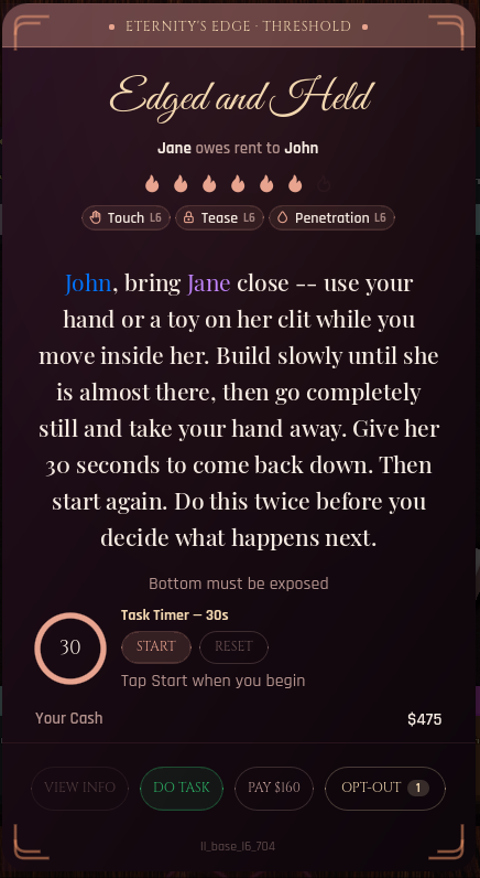 Risque task card